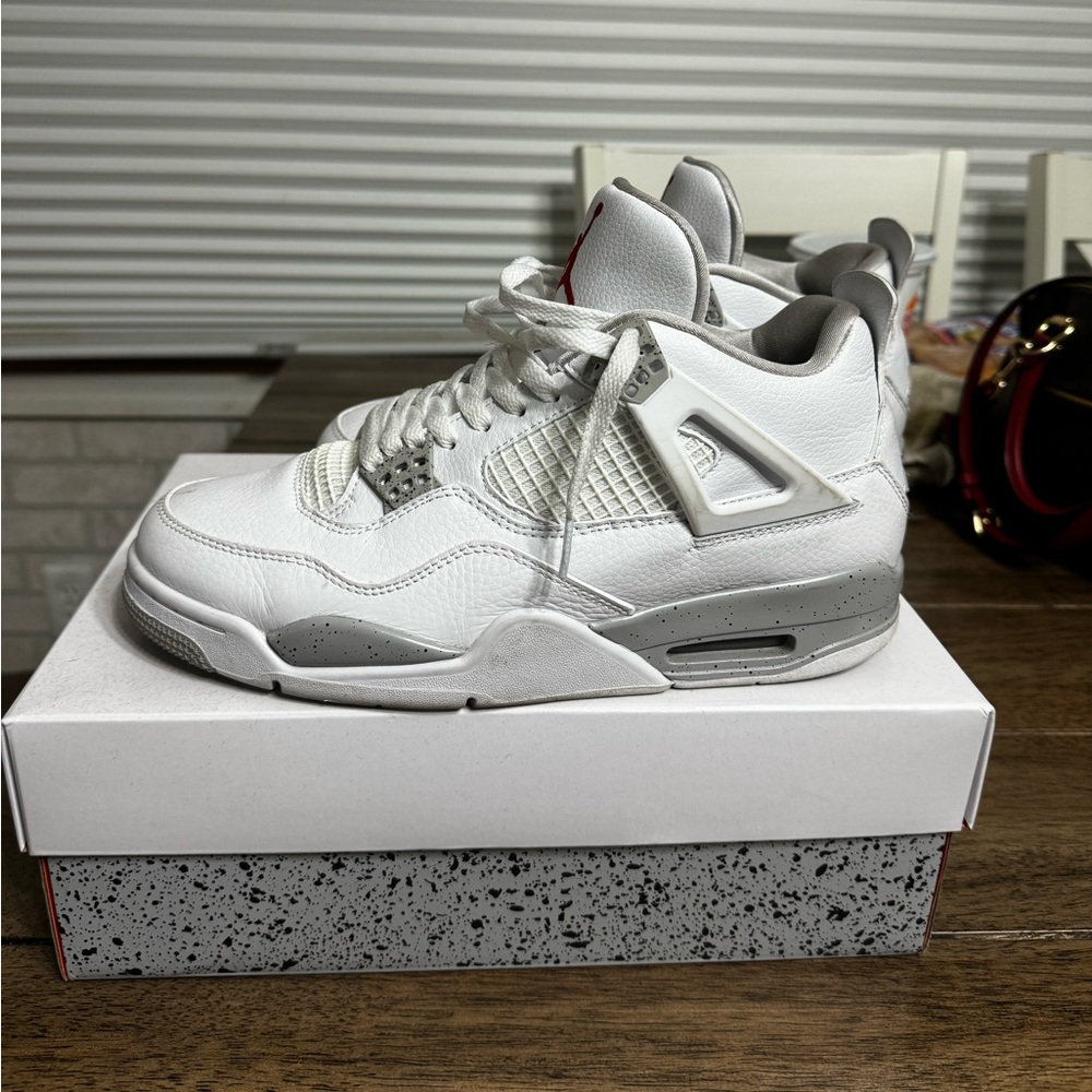 jordan 4 retro size 10 men white oreo